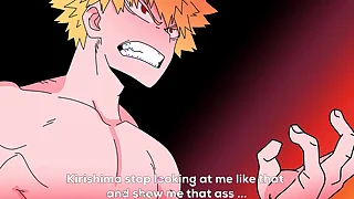 Kirishima gets throughout hot when he sees Bakugo naked with the addition of then he fucks him